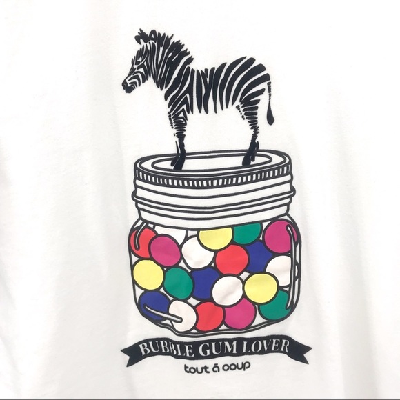 Tout a Coup Bubblegum Lover Multicolor Tee Sz M - Picture 2 of 7